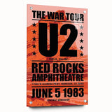 U2 Retro Poster Art - Vintage The War Tour 1983 Red Rocks Print