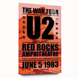 U2 Retro Poster Art - Vintage The War Tour 1983 Red Rocks Print