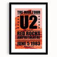 U2 Retro Poster Art - Vintage The War Tour 1983 Red Rocks Print