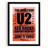 U2 Retro Poster Art - Vintage The War Tour 1983 Red Rocks Print