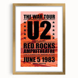 U2 Retro Poster Art - Vintage The War Tour 1983 Red Rocks Print