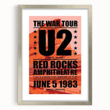 U2 Retro Poster Art - Vintage The War Tour 1983 Red Rocks Print