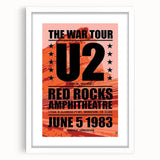 U2 Retro Poster Art - Vintage The War Tour 1983 Red Rocks Print