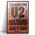 U2 Retro Poster Art - Vintage The War Tour 1983 Red Rocks Print