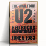 U2 Retro Poster Art - Vintage The War Tour 1983 Red Rocks Print
