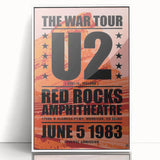 U2 Retro Poster Art - Vintage The War Tour 1983 Red Rocks Print