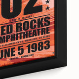 U2 Retro Poster Art - Vintage The War Tour 1983 Red Rocks Print