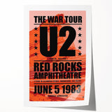 U2 Retro Poster Art - Vintage The War Tour 1983 Red Rocks Print