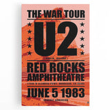 U2 Retro Poster Art - Vintage The War Tour 1983 Red Rocks Print