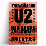 U2 Retro Poster Art - Vintage The War Tour 1983 Red Rocks Print