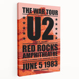 U2 Retro Poster Art - Vintage The War Tour 1983 Red Rocks Print