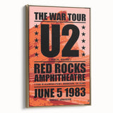 U2 Retro Poster Art - Vintage The War Tour 1983 Red Rocks Print