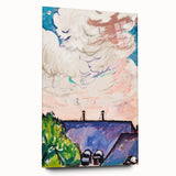 Modern Wall Art - Clouds Over Rooftops | Contemporary Art Print