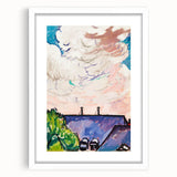 Modern Wall Art - Clouds Over Rooftops | Contemporary Art Print
