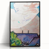 Modern Wall Art - Clouds Over Rooftops | Contemporary Art Print