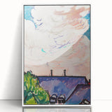 Modern Wall Art - Clouds Over Rooftops | Contemporary Art Print