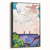 Modern Wall Art - Clouds Over Rooftops | Contemporary Art Print