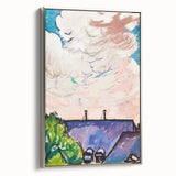 Modern Wall Art - Clouds Over Rooftops | Contemporary Art Print