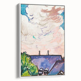 Modern Wall Art - Clouds Over Rooftops | Contemporary Art Print