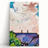 Modern Wall Art - Clouds Over Rooftops | Contemporary Art Print