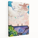 Modern Wall Art - Clouds Over Rooftops | Contemporary Art Print