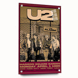 U2 The Unforgettable Fire Tour 1985 Poster Retro Canvas Print