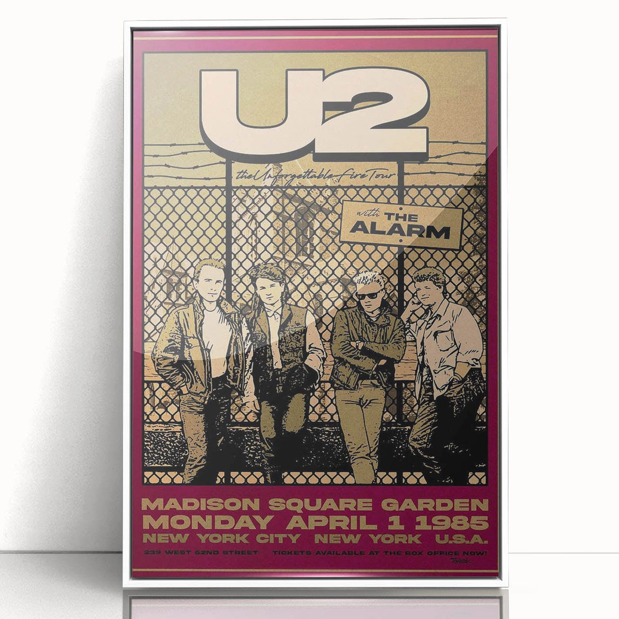 U2 The Unforgettable Fire Tour 1985 Poster Retro Canvas Print