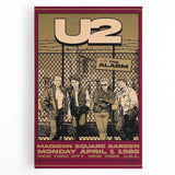 U2 The Unforgettable Fire Tour 1985 Poster Retro Canvas Print