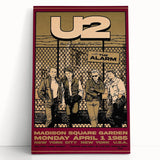U2 The Unforgettable Fire Tour 1985 Poster Retro Canvas Print