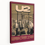 U2 The Unforgettable Fire Tour 1985 Poster Retro Canvas Print
