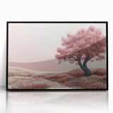 Dreamy Pink Tree Living Room Wall Art - Canvas & Framed Print