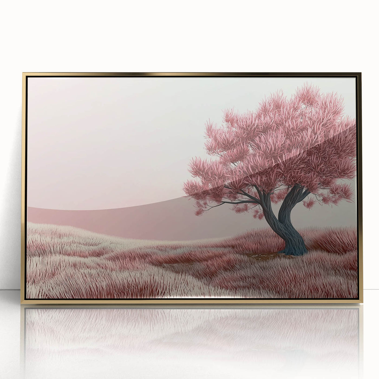 Dreamy Pink Tree Living Room Wall Art - Canvas & Framed Print