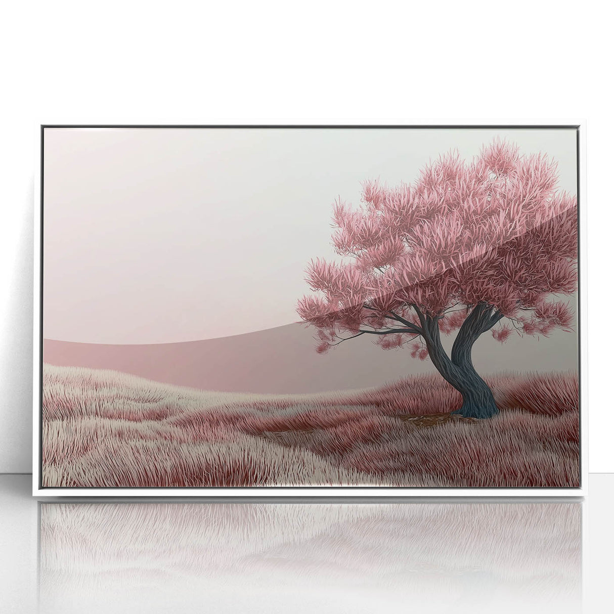 Dreamy Pink Tree Living Room Wall Art - Canvas & Framed Print