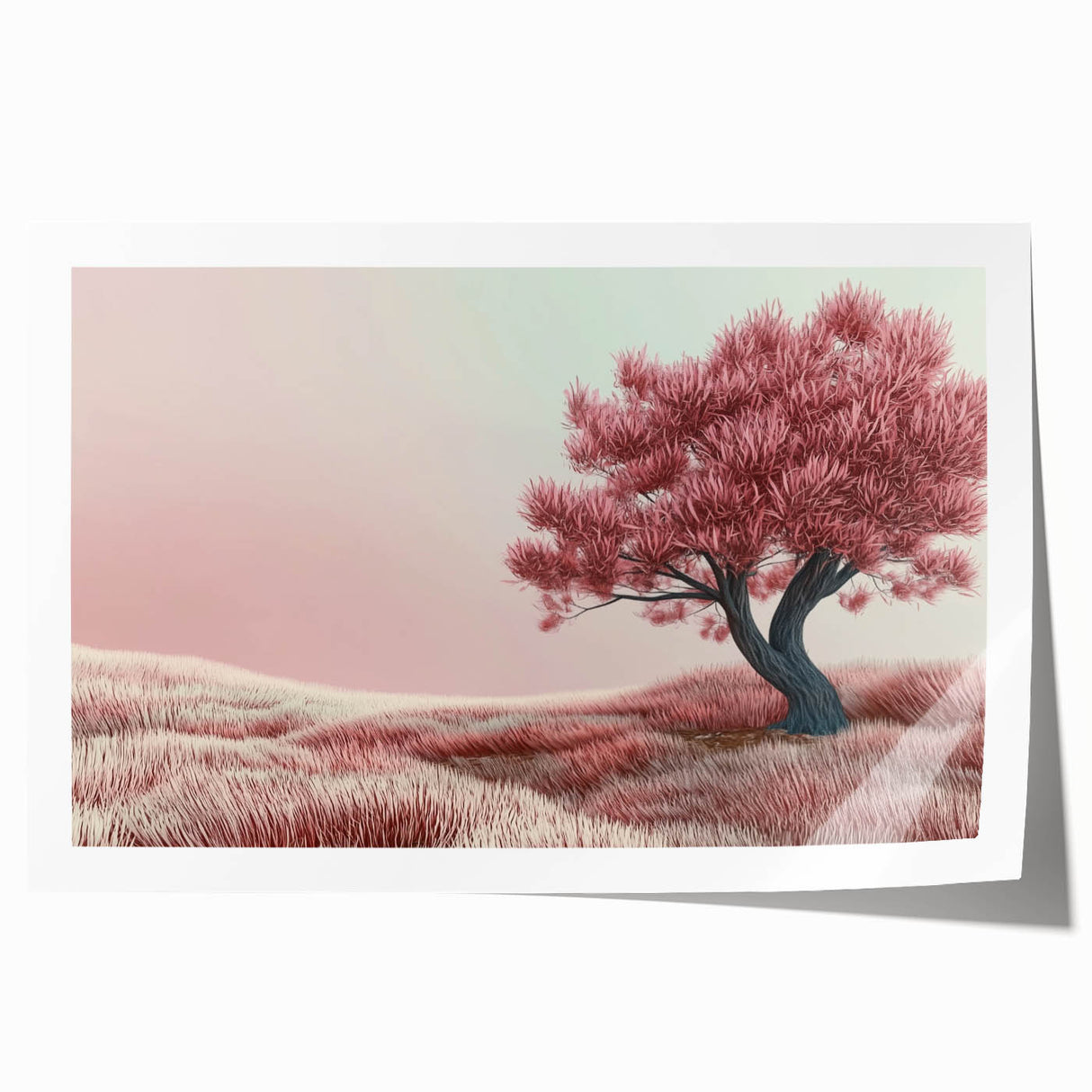 Dreamy Pink Tree Living Room Wall Art - Canvas & Framed Print