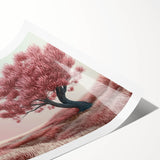 Dreamy Pink Tree Living Room Wall Art - Canvas & Framed Print