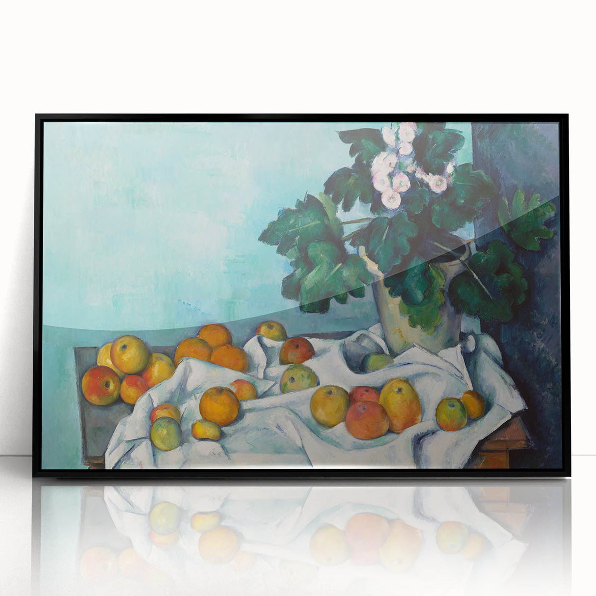 Impressionist Still Life - Flowers and Fruits in Vase Wall Art Print