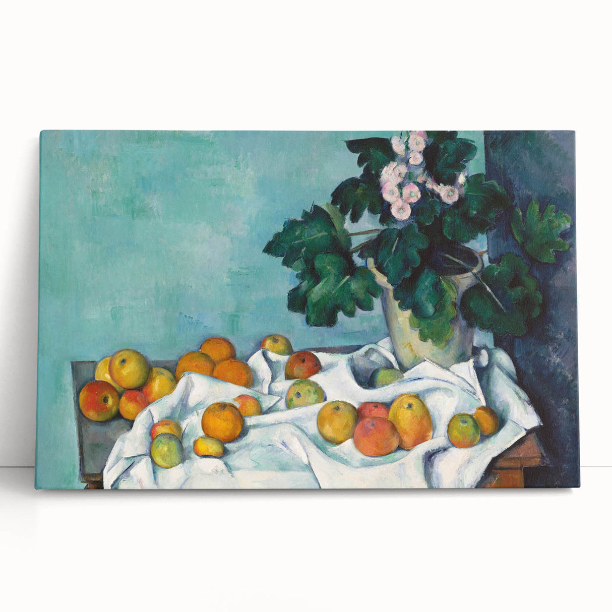 Impressionist Still Life - Flowers and Fruits in Vase Wall Art Print