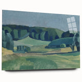 Abstract Modern Art Landscape in Green Tones - Contemporary Wall Decor