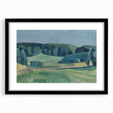 Abstract Modern Art Landscape in Green Tones - Contemporary Wall Decor