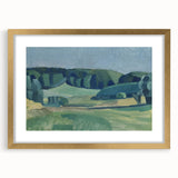 Abstract Modern Art Landscape in Green Tones - Contemporary Wall Decor