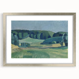 Abstract Modern Art Landscape in Green Tones - Contemporary Wall Decor