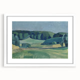 Abstract Modern Art Landscape in Green Tones - Contemporary Wall Decor