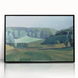 Abstract Modern Art Landscape in Green Tones - Contemporary Wall Decor