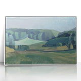 Abstract Modern Art Landscape in Green Tones - Contemporary Wall Decor