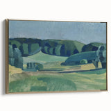 Abstract Modern Art Landscape in Green Tones - Contemporary Wall Decor