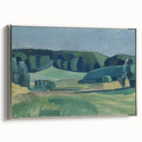 Abstract Modern Art Landscape in Green Tones - Contemporary Wall Decor