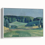 Abstract Modern Art Landscape in Green Tones - Contemporary Wall Decor