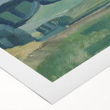 Abstract Modern Art Landscape in Green Tones - Contemporary Wall Decor