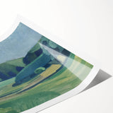 Abstract Modern Art Landscape in Green Tones - Contemporary Wall Decor