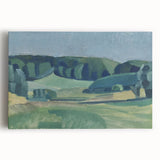 Abstract Modern Art Landscape in Green Tones - Contemporary Wall Decor